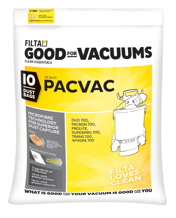 PacVac MicrofibreBags -10 Per Pack