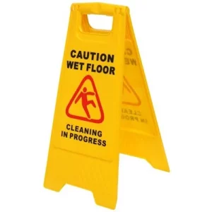 Safety Sign – Wet Floor Cleaning in Progress – Yellow