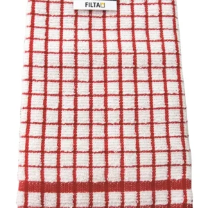 Towel Grid Terry Red