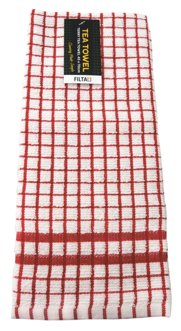 Towel Grid Terry Red