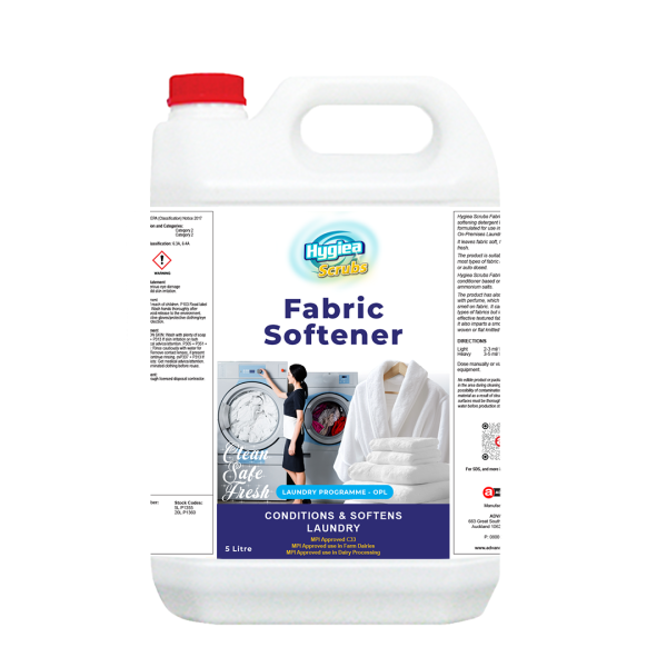 Hygiea Scrubs Fabric Softener for softer, fresher laundry.