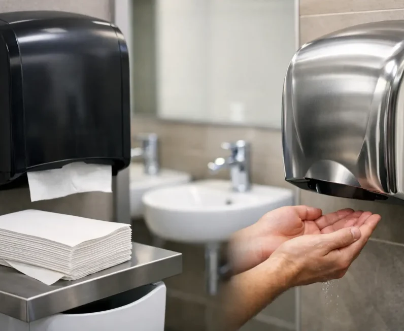 Paper Towels vs Hand Dryers for Commercial Toilets