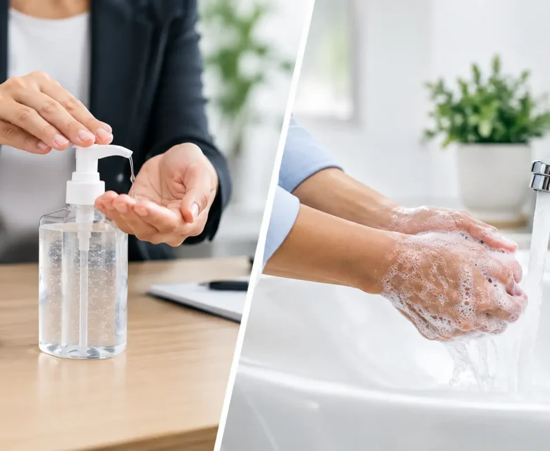 Hand Sanitiser Versus Handwashing at Work
