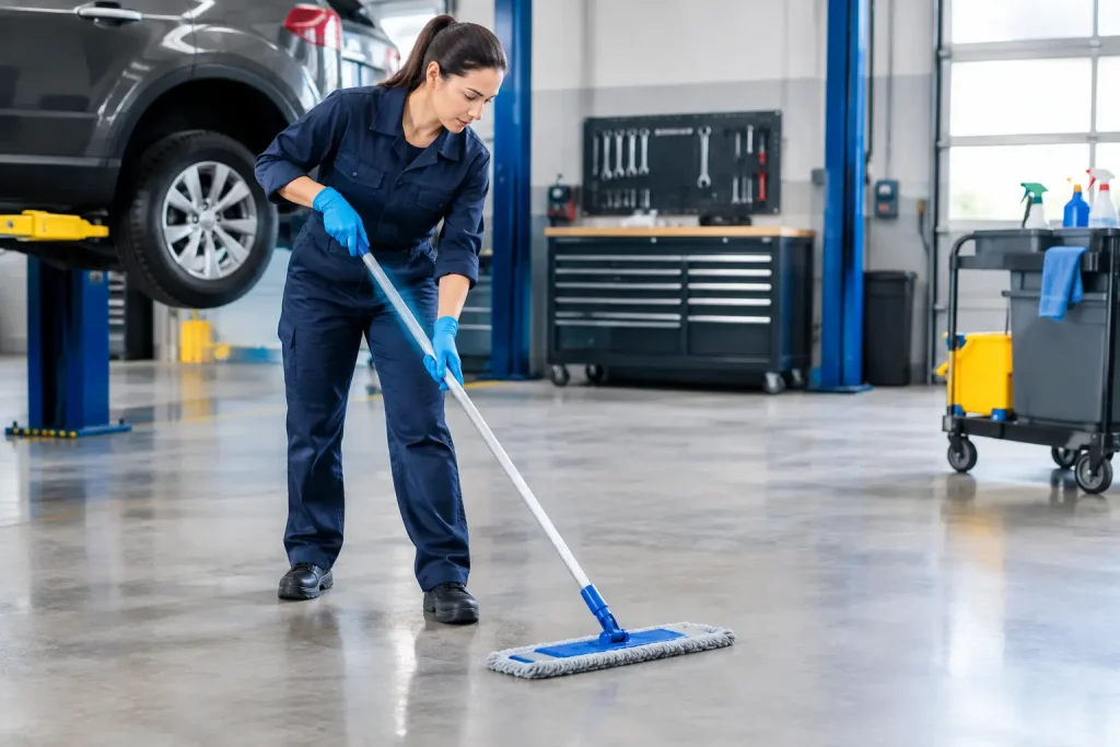 How to Clean Automotive Workshops Safely