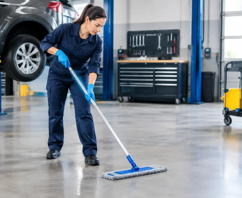 How to Clean Automotive Workshops Safely