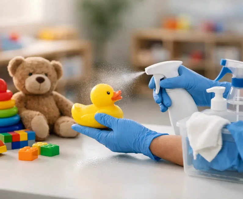 How to Sanitise Childcare Toys Safely at Work