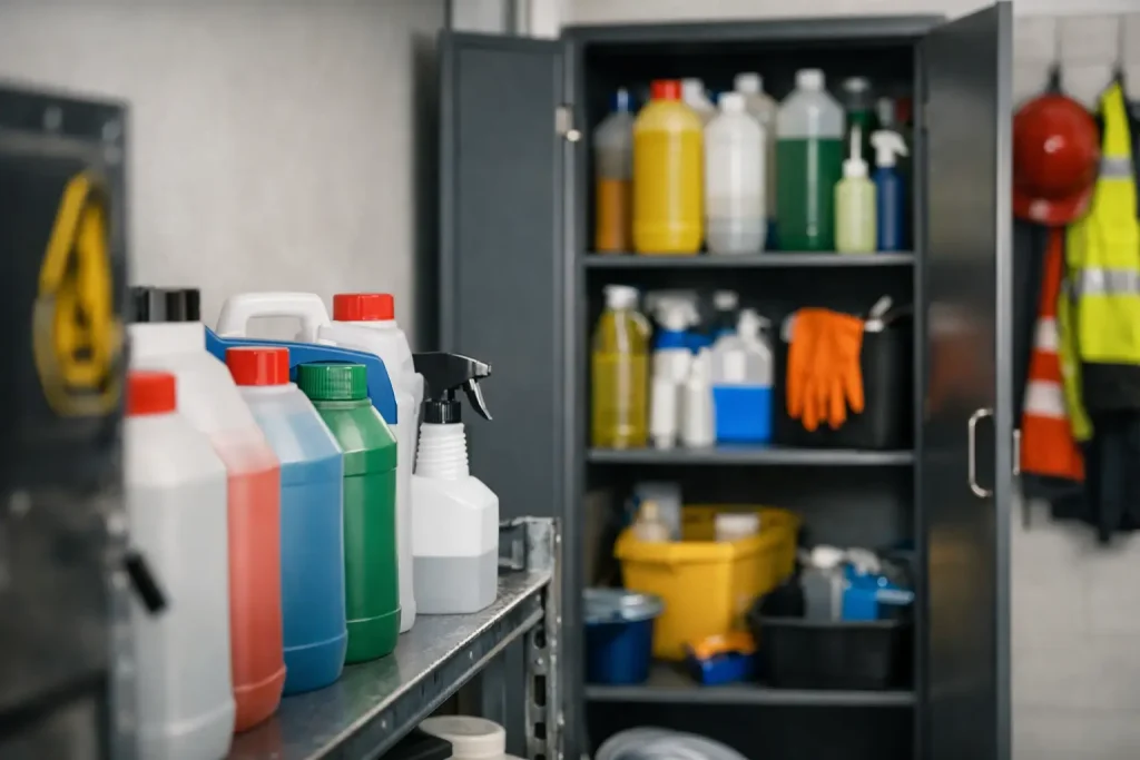 How to Store Cleaning Chemicals Safely at Work